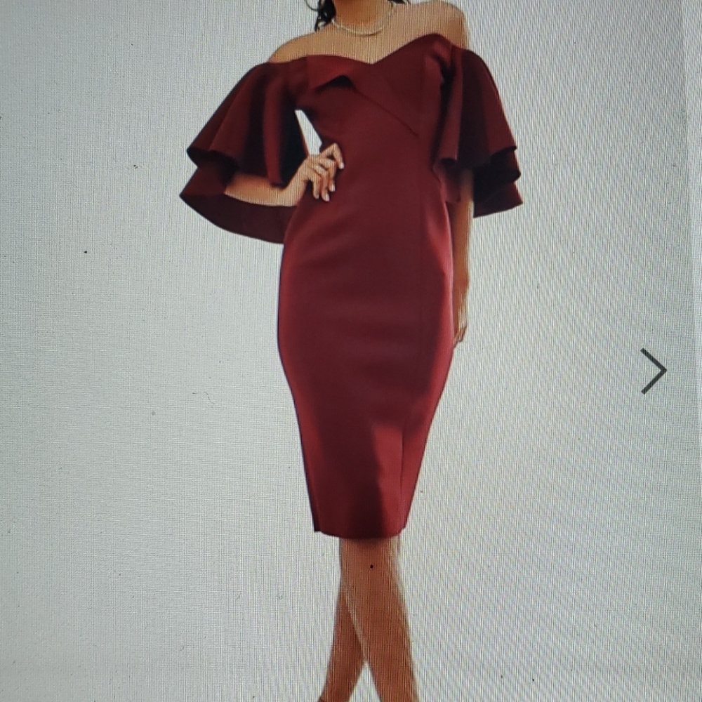 Asos Design Tall Cape Flutter Bardot Midi Dress - image 3